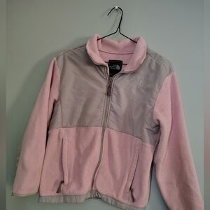 The North Face Kids Pink and Gray Fleece Jacket